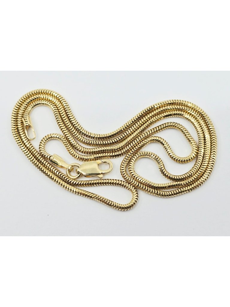 Unique 14k Karat Solid Yellow Gold Designer Snake Chain Necklace  1825 Length